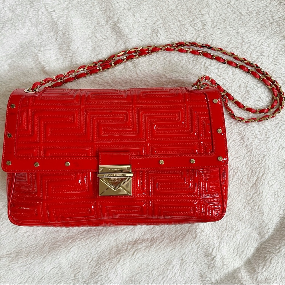 Gianni Versace Patent Leather Borsa Couture